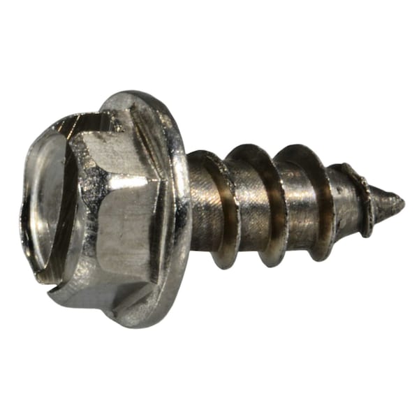 Midwest Fastener Sheet Metal Screw, #12 x 1/2 in, 18-8 Stainless Steel Flange Hex Head Slotted Drive, 100 PK 53685 - main